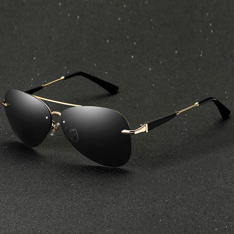Capri - Rimless Metal Frame Aviator Sunglasses