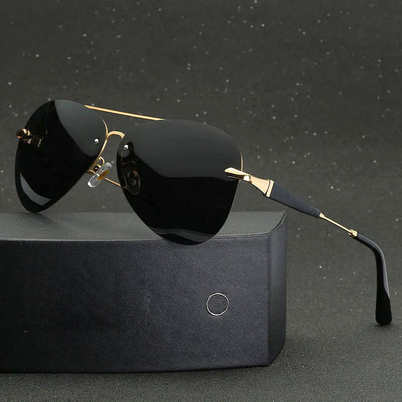 Capri - Rimless Metal Frame Aviator Sunglasses