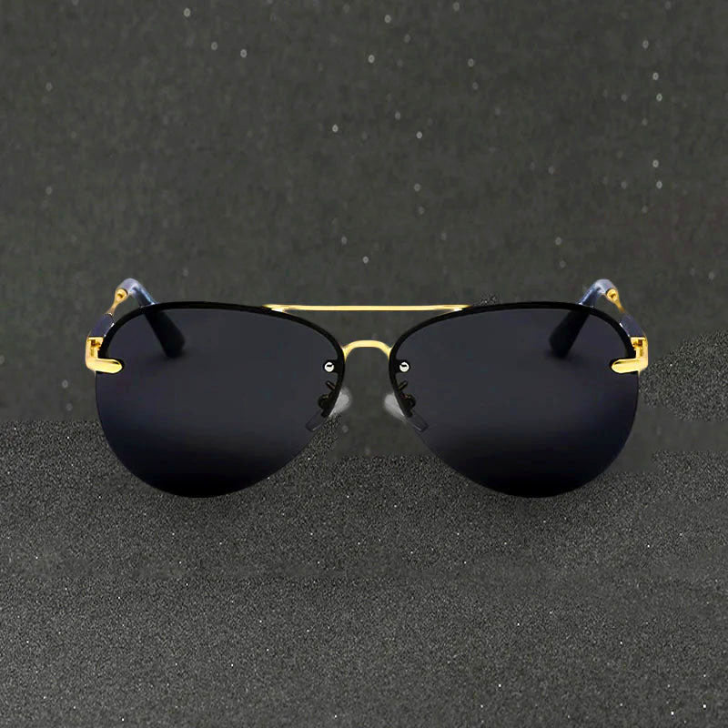 Capri - Rimless Metal Frame Aviator Sunglasses