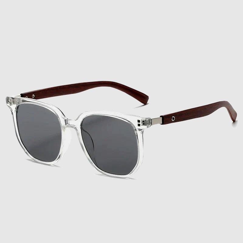 Capri - Square Frame Wood Temple Sunglasses