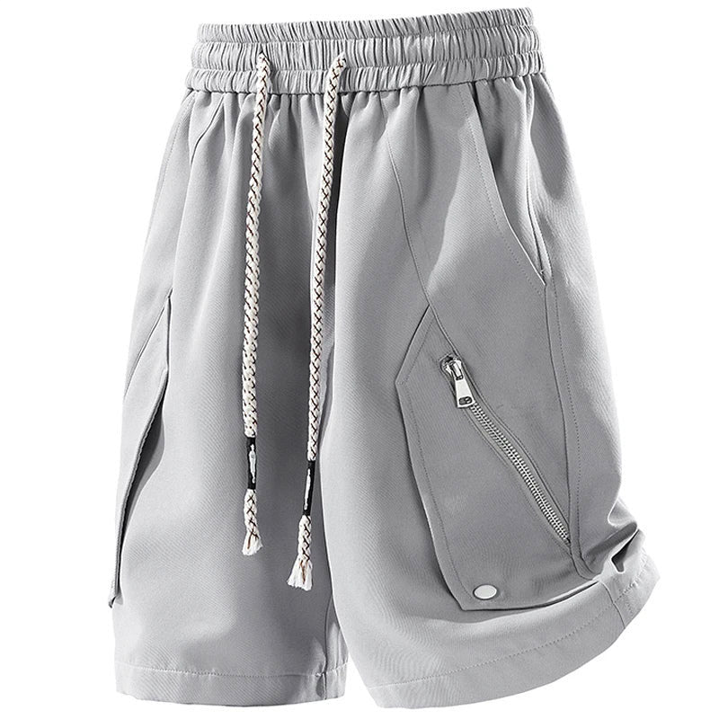 Charles - Men's Zip-Pocket Drawstring Utility Shorts
