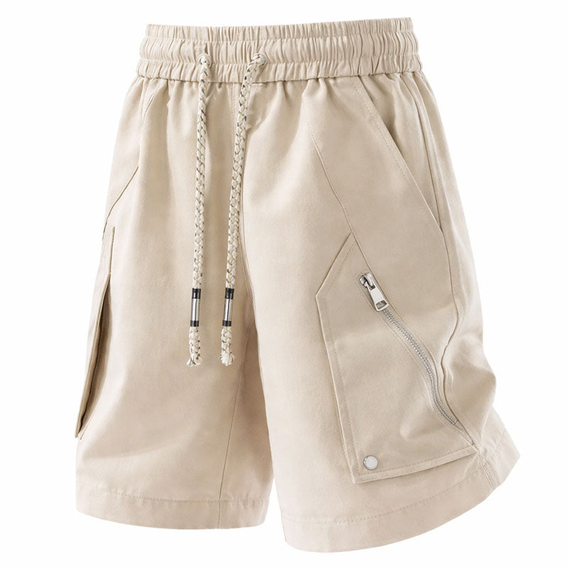 Charles - Men's Zip-Pocket Drawstring Utility Shorts