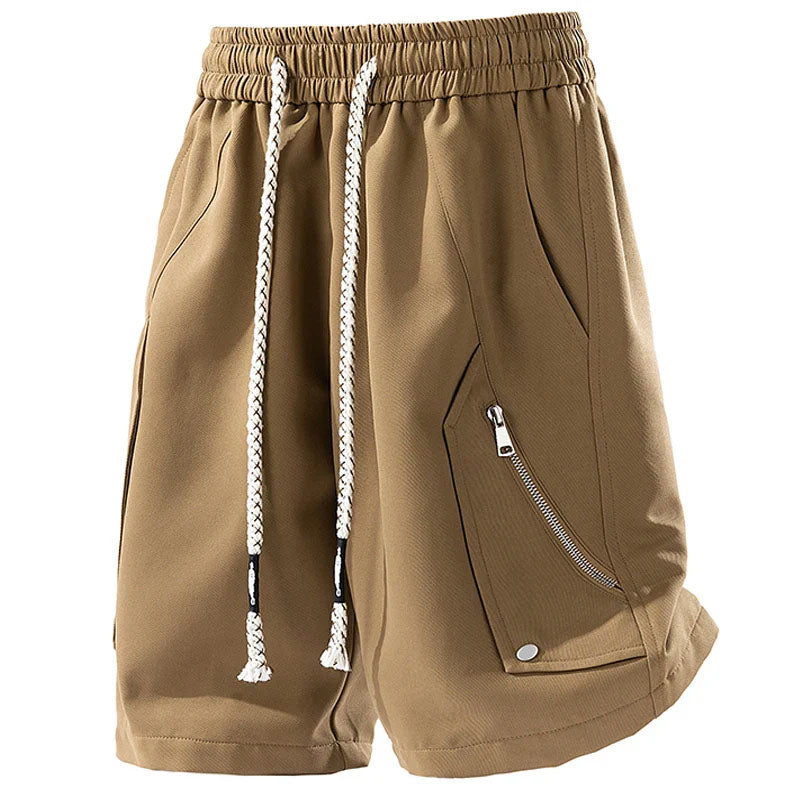 Charles - Men's Zip-Pocket Drawstring Utility Shorts