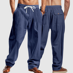 Carlo - Men's Relaxed Fit Cotton Straight Leg Pants 5