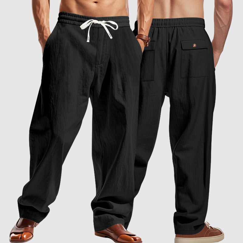 Carlo - Men's Relaxed Fit Cotton Straight Leg Pants 6