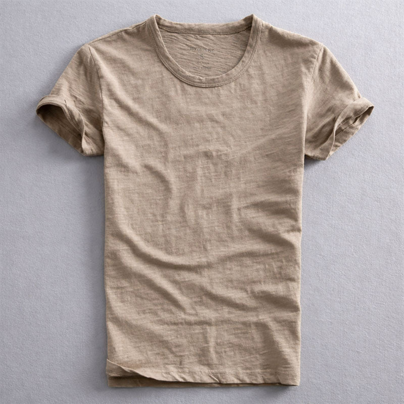 Charlie - Men's Slub Cotton Crew Neck T-Shirt