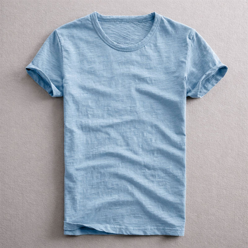 Charlie - Men's Slub Cotton Crew Neck T-Shirt