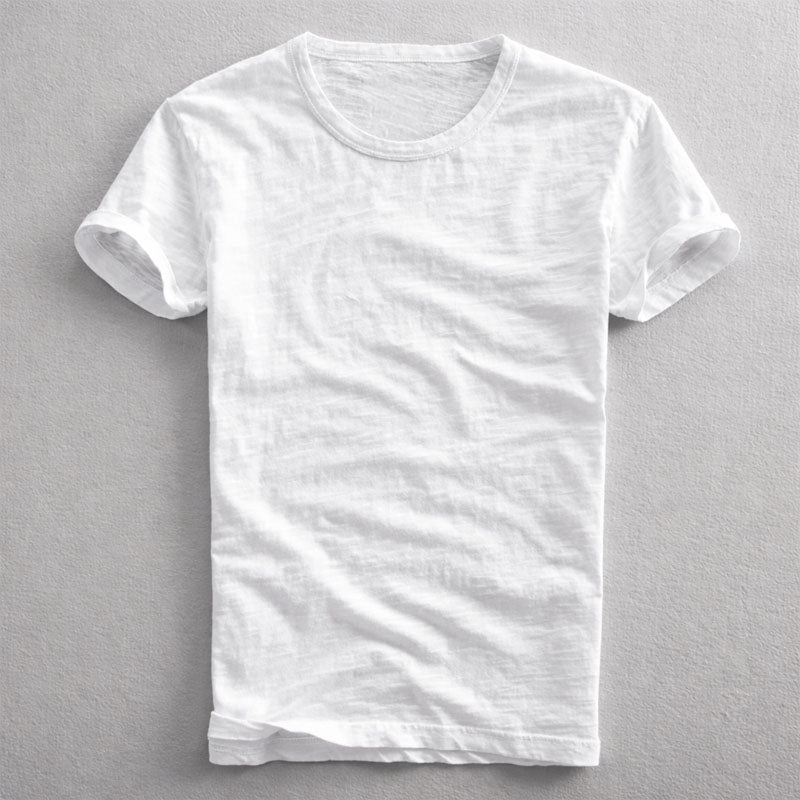 Charlie - Men's Slub Cotton Crew Neck T-Shirt