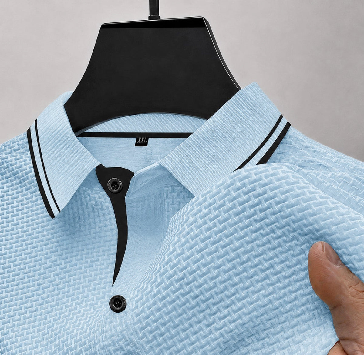 Daniel - Men's Contrast Trim Waffle Knit Polo Shirt