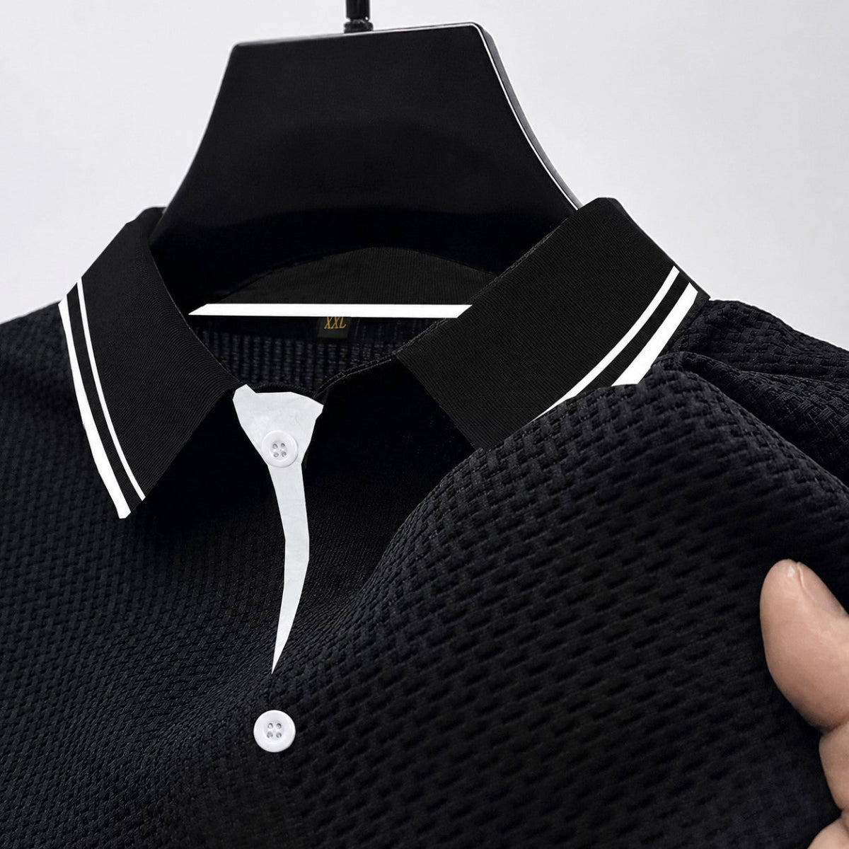 Daniel - Men's Contrast Trim Waffle Knit Polo Shirt