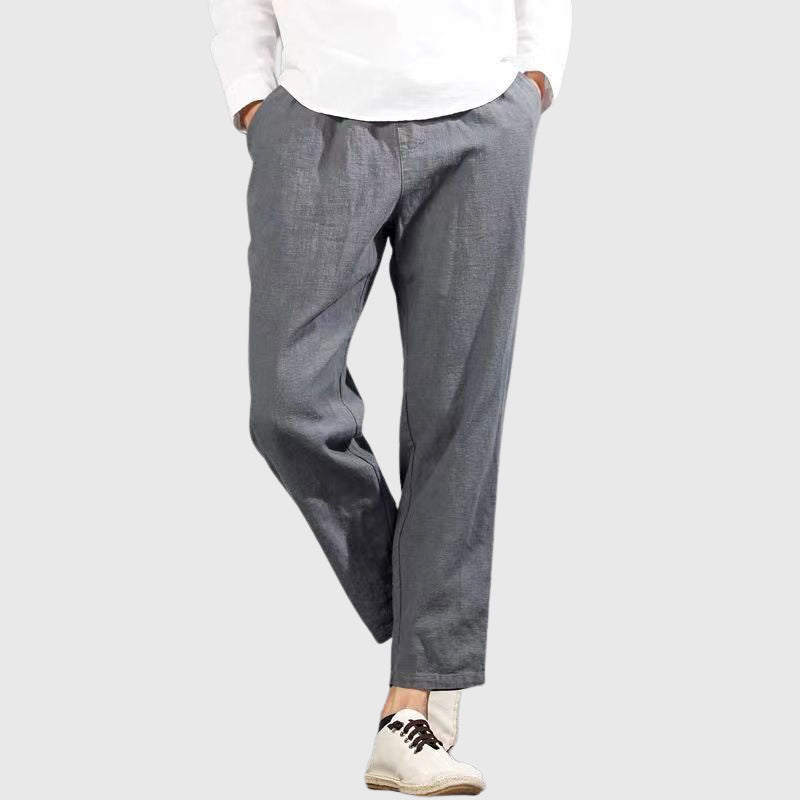 Dante - Men's Linen Elastic Waist Trousers