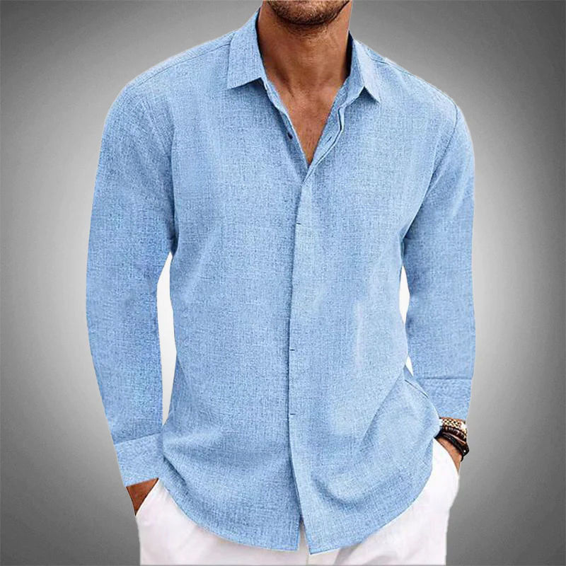 Dasmond - Men's Linen Long Sleeve Relaxed Shirt