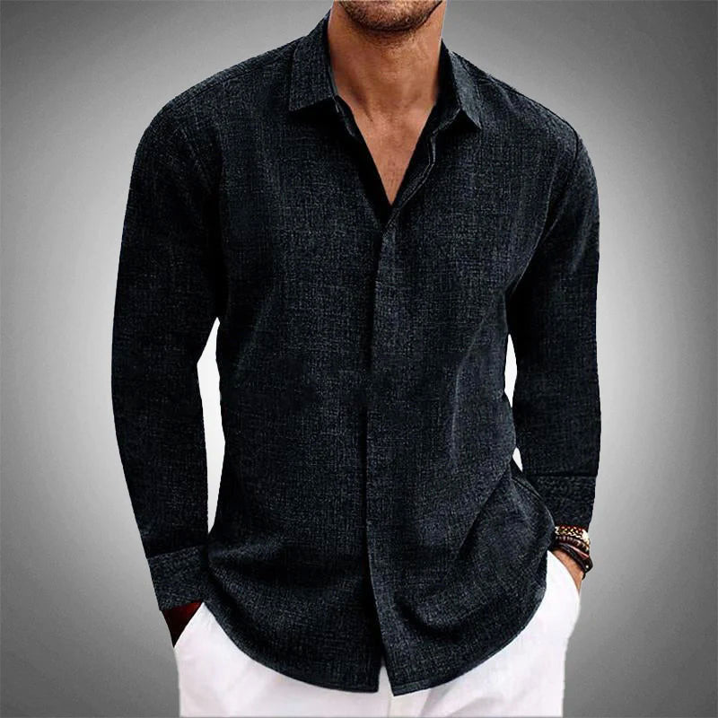 Dasmond - Men's Linen Long Sleeve Relaxed Shirt