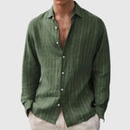 Declan - Men's Relaxed Fit Striped Linen-Blend Shirt
