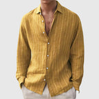 Declan - Men's Relaxed Fit Striped Linen-Blend Shirt