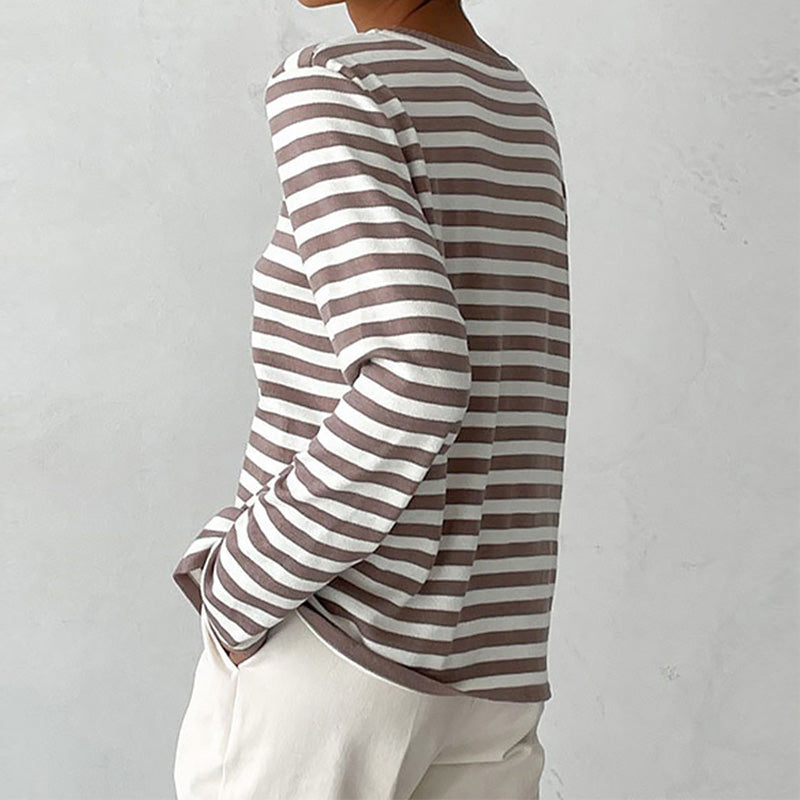 Donna - Women's Striped Long Sleeve Knit Top