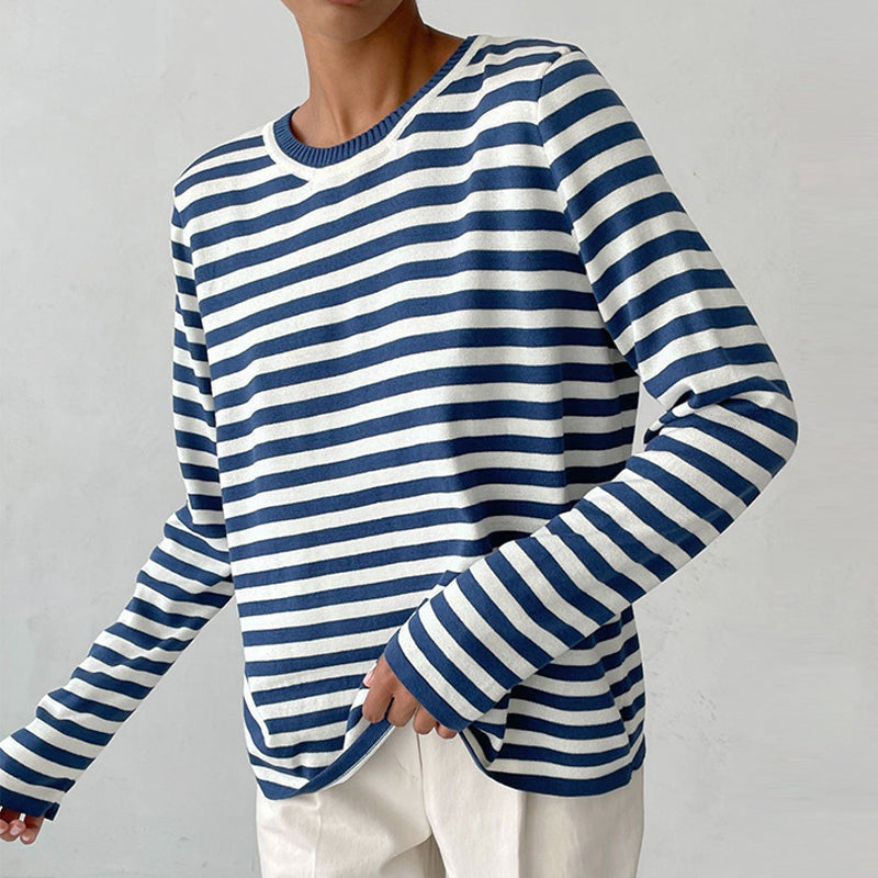 Donna - Women's Striped Long Sleeve Knit Top