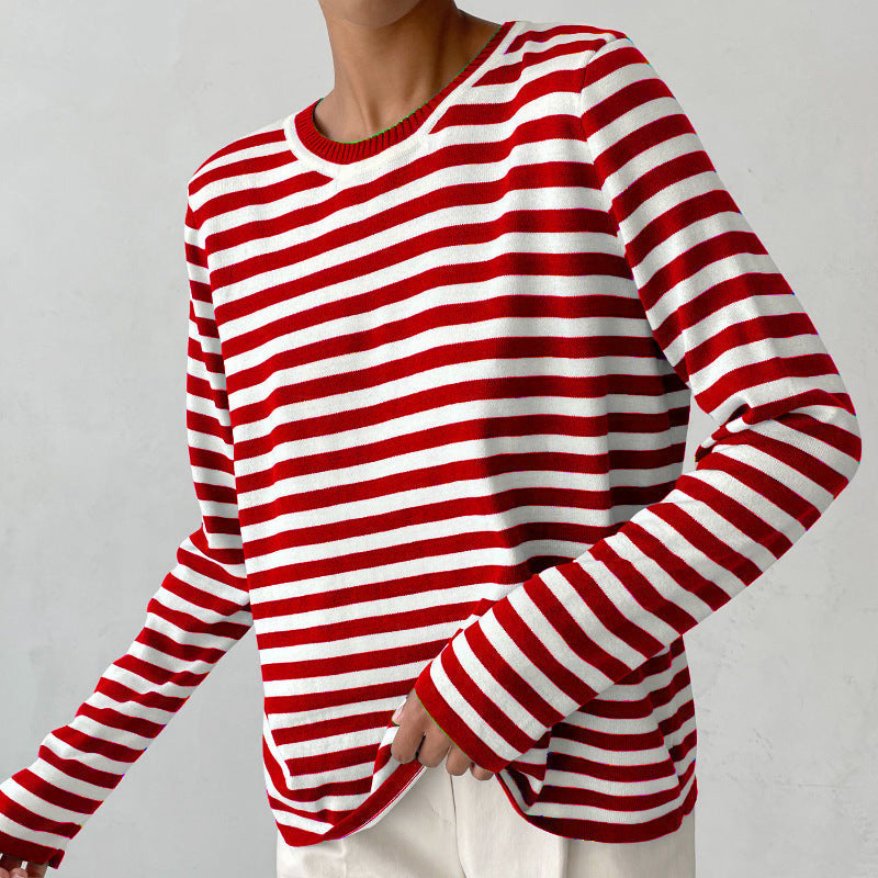Donna - Women's Striped Long Sleeve Knit Top