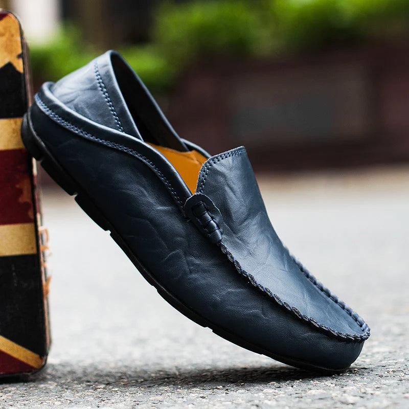 Drew - Men's Leather Slip-On Loafers