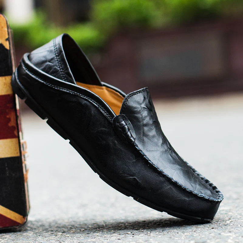 Drew - Men's Leather Slip-On Loafers