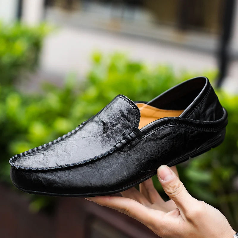 Drew - Men's Leather Slip-On Loafers