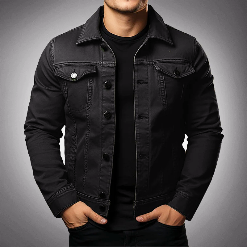 Dylan - Men's Classic Denim Jacket with Chest Pockets