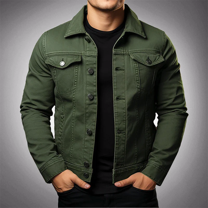 Dylan - Men's Classic Denim Jacket with Chest Pockets