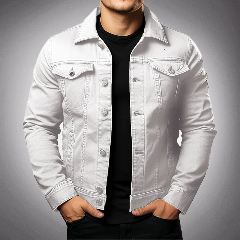 Dylan - Men's Classic Denim Jacket with Chest Pockets