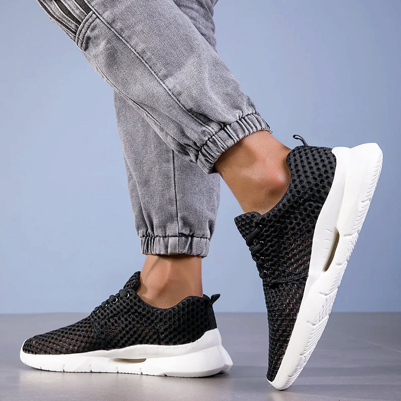 Elias - Men's Breathable Open-Mesh Lace-Up Sneakers