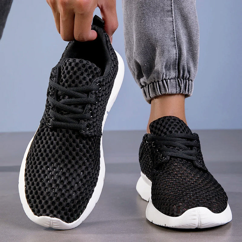 Elias - Men's Breathable Open-Mesh Lace-Up Sneakers