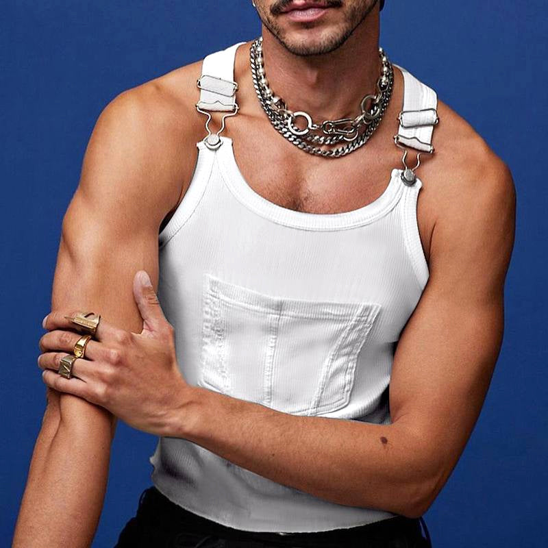 Elliot - Men's Ribbed Buckle Strap Tank Top