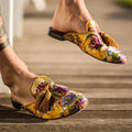 Elliott - Men's Floral Embroidered Tassel Mules