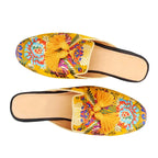 Elliott - Men's Floral Embroidered Tassel Mules