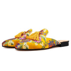 Elliott - Men's Floral Embroidered Tassel Mules