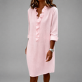 Elowen - Women's Ruffle V-Neck Shift Dress