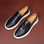 Eren - Men's Textured Leather Tassel Loafers