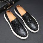 Eren - Men's Textured Leather Tassel Loafers