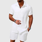 Fenric - Men's Geometric Textured Two-Piece Outfit