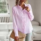 Finnian - Women's Ruffle Trim Button Blouse