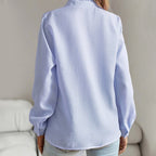 Finnian - Women's Ruffle Trim Button Blouse