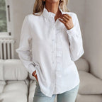 Finnian - Women's Ruffle Trim Button Blouse
