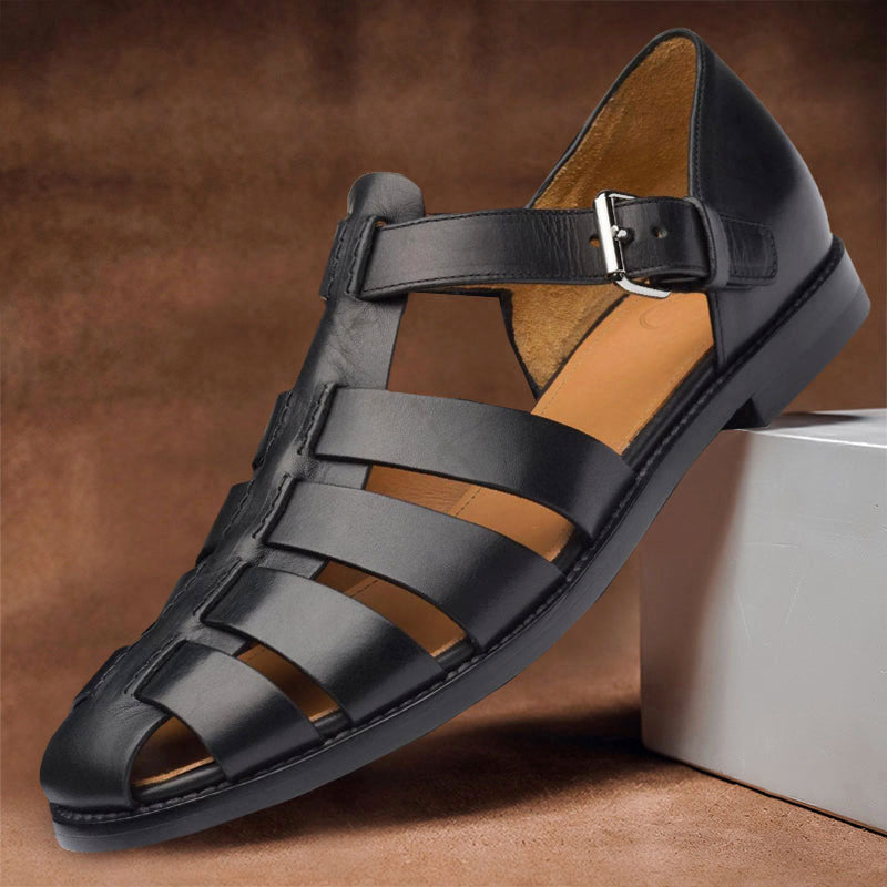 Gabriel - Men's Buckle Strap Closed-Toe Sandals