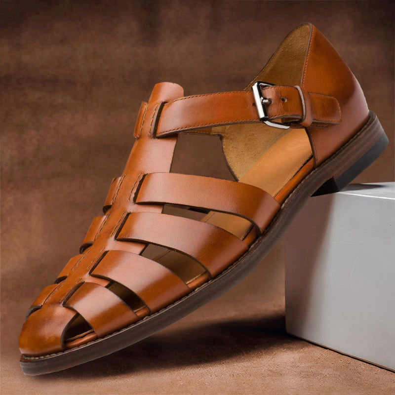 Gabriel - Men's Buckle Strap Closed-Toe Sandals