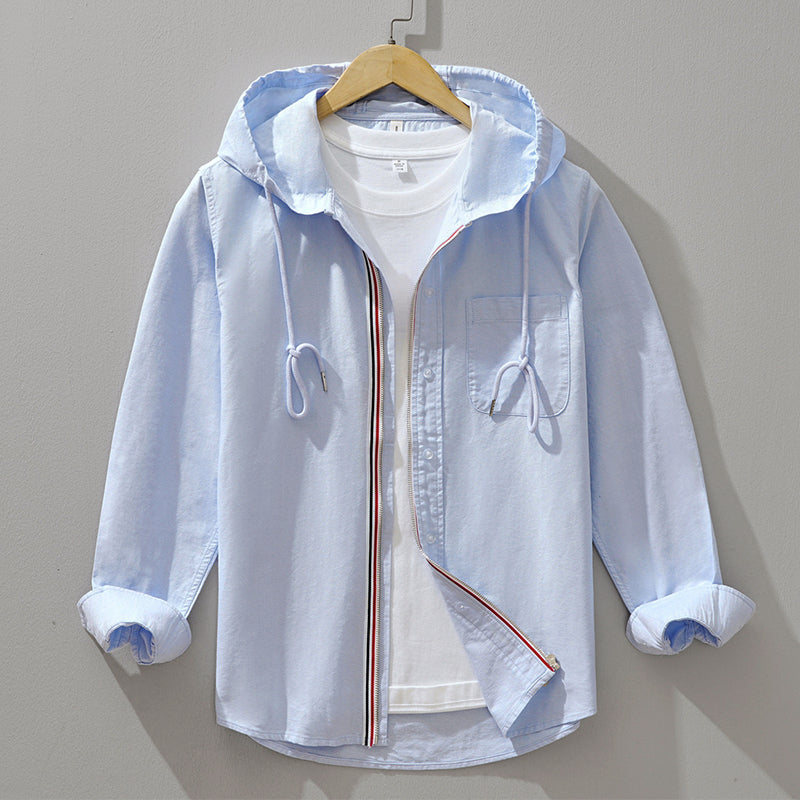 George - Men's Cotton Zip-Up Hooded Shirt