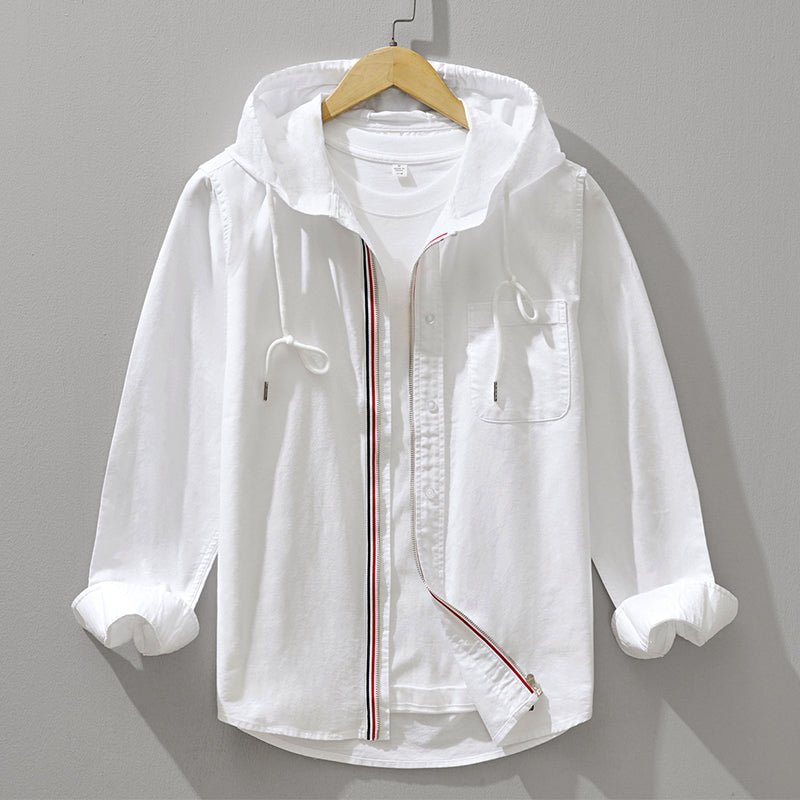 George - Men's Cotton Zip-Up Hooded Shirt