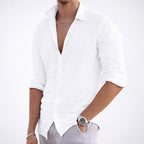 Grey - Men's Cotton Lightweight Button-Up Shirt