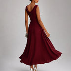 Harlene - Women's Low Back Cocktail Midi Dress
