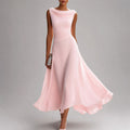 Harlene - Women's Low Back Cocktail Midi Dress
