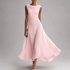 Harlene - Women's Low Back Cocktail Midi Dress