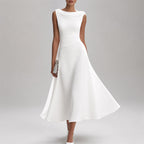 Harlene - Women's Low Back Cocktail Midi Dress